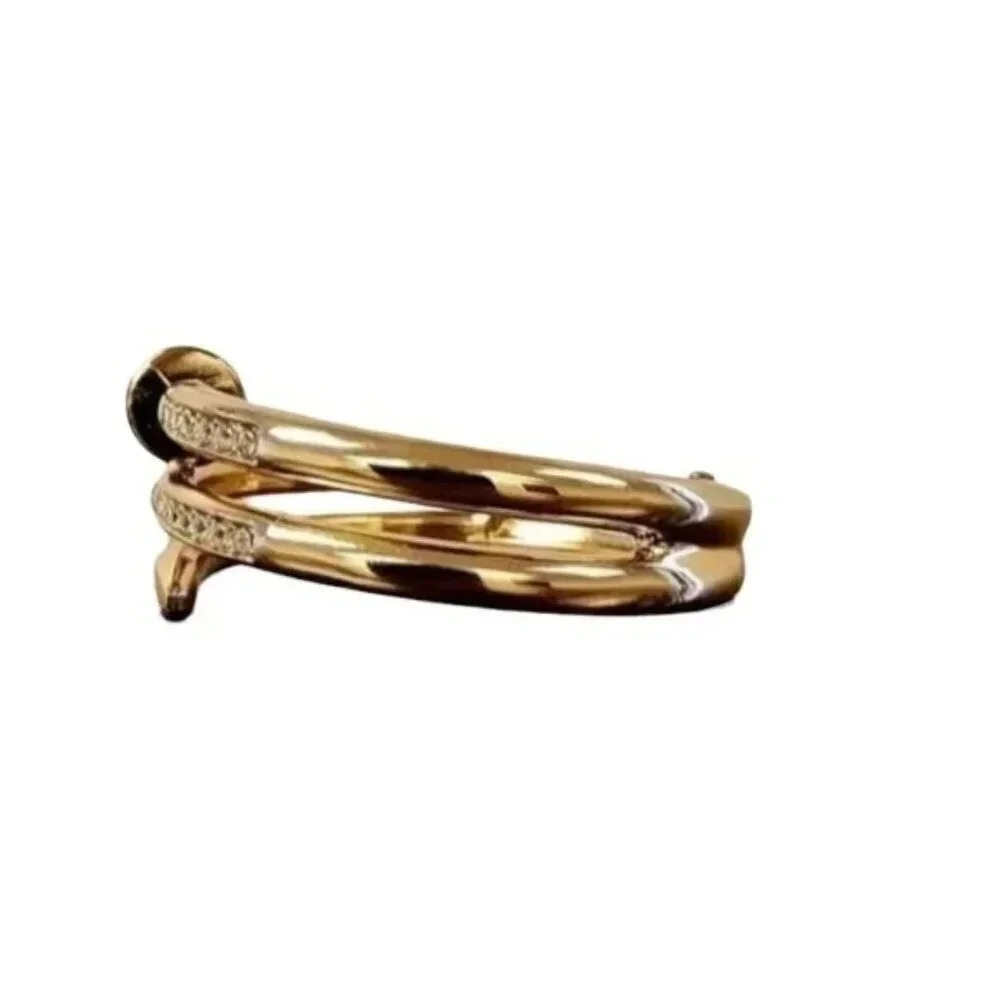 Vintage Gold Plated Cubic Zirconia Womens Cuff Bracelet - Picture 4 of 4
